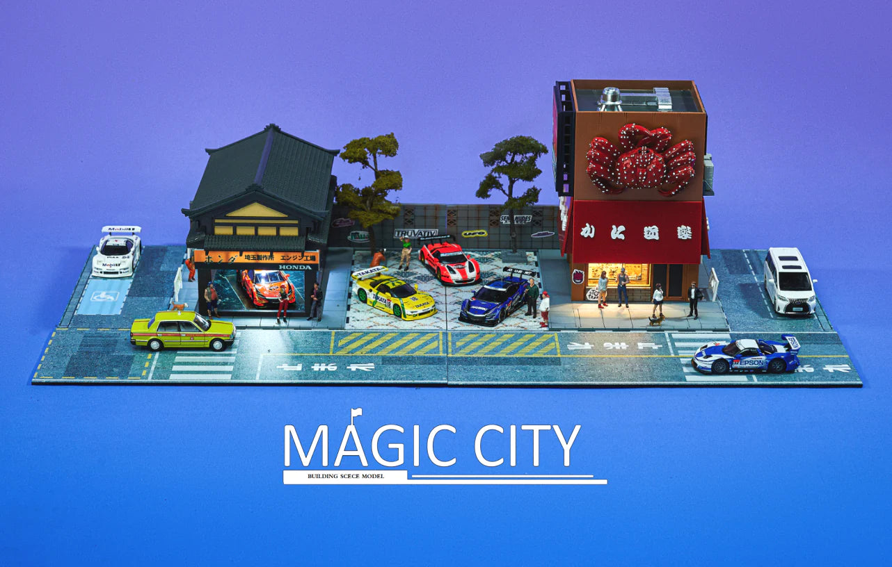 1:64 Scale Honda Showroom & Sashimi Restaurant Diecast Model - Perfect for Car Collectors, Miniature Enthusiasts, and Diorama Displays