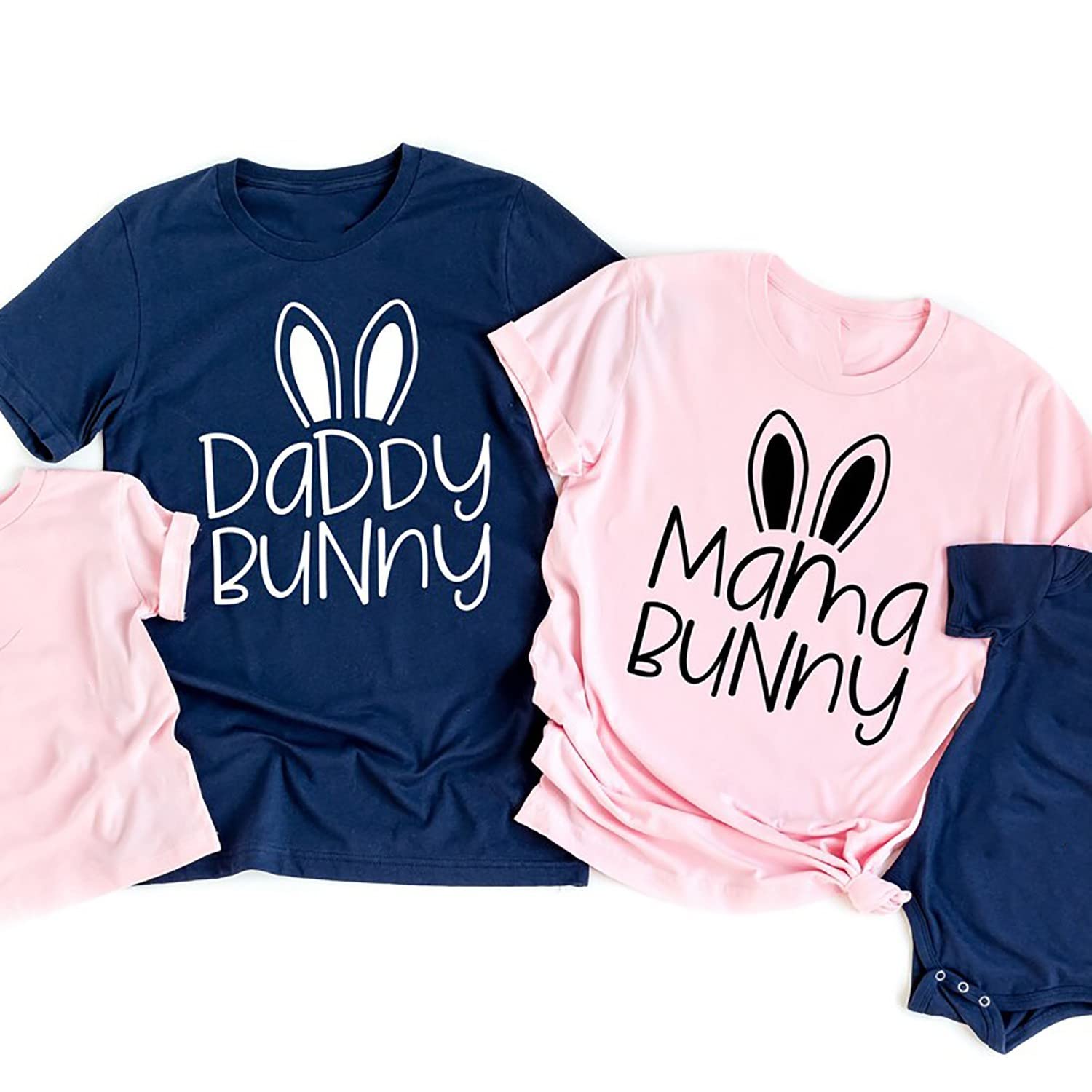 Easter Bunny Family Matching T-Shirts - Mama Bunny & Daddy Bunny Couple Shirts for Easter Celebration, Holiday Family Outfits, Spring Festive Wear