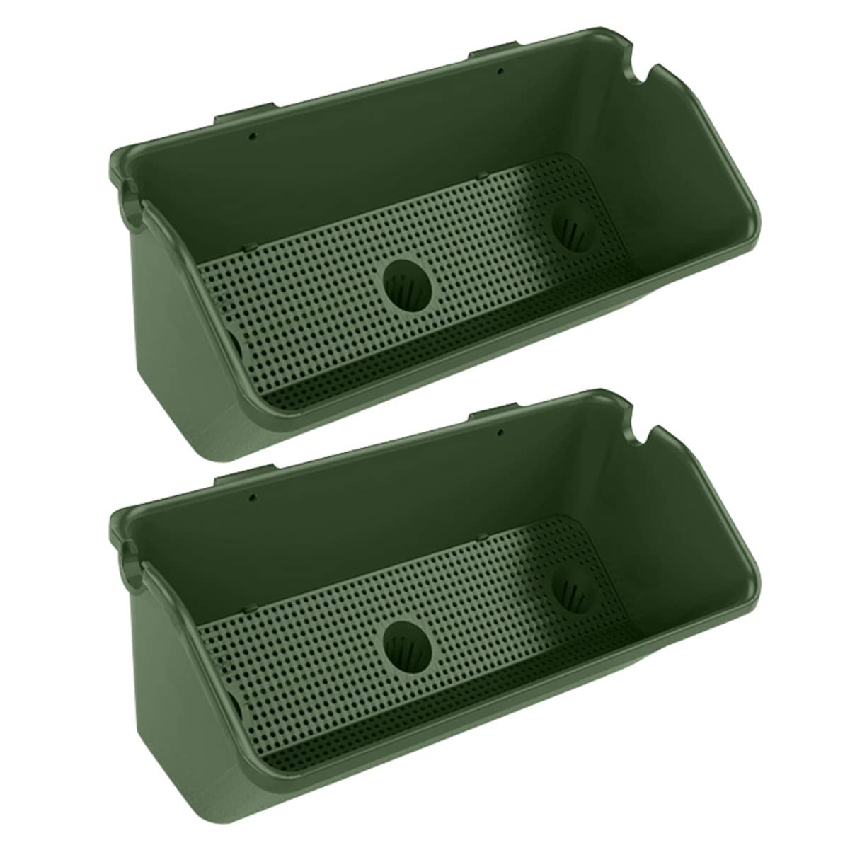 Yardwe 2 Pack Outdoor Hanging Flower Pots - Wall Mounted Planters for Garden, Balcony & Patio Decor - Perfect for Succulents, Herbs & Small Flowers