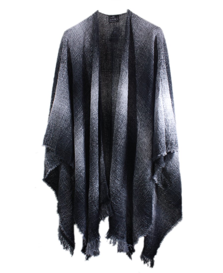 Authentic Irish Lambswool Ruana Wrap by Kerry Woollen Mills - Soft & Warm Shawl for Women - Perfect for Fall, Winter & Outdoor Activities