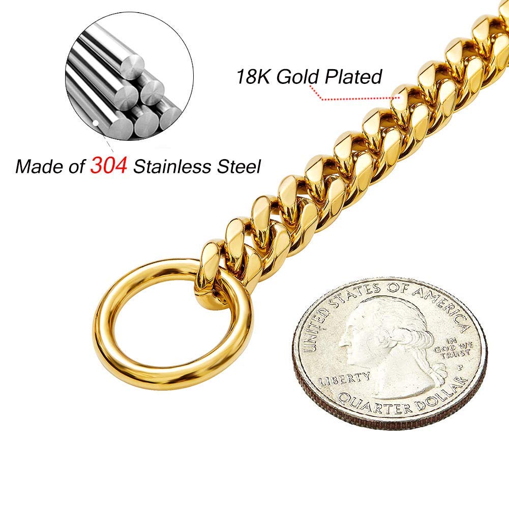 Gold Cuban Link Dog Necklace Collar for Small Medium Large Dogs - Stylish Pet Jewelry for Small, Medium & Large Breeds | Perfect for Daily Walks, Pet Photos & Special Occasions