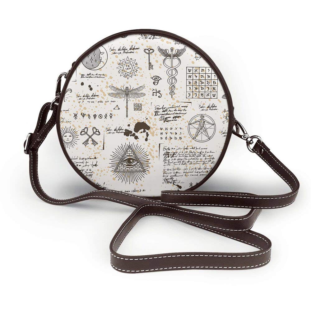 Bohemian Round Crossbody Shoulder Bag for Women - Genuine Leather Handbag - Perfect for Travel, Shopping & Everyday Use