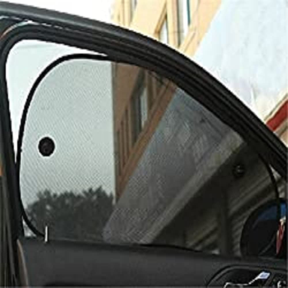 2PCS Universal Car Side Window Sun Shades – Reversible Magnetic Sunshade Curtain for Baby & Kids, Blocks UV Rays & Heat, Black | Perfect for Road Trips, Summer Driving & Child Protection