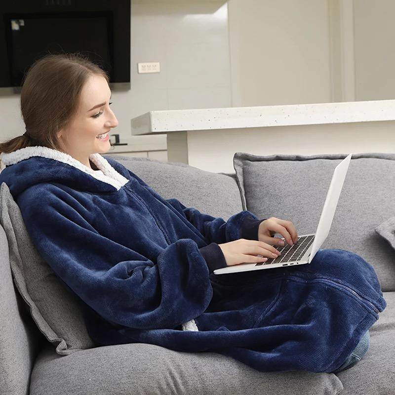 Oversized Blanket Hoodie - Cozy Fleece Wearable Blanket for Women & Men | Perfect for Lounging, Netflix, Camping & Cold Weather