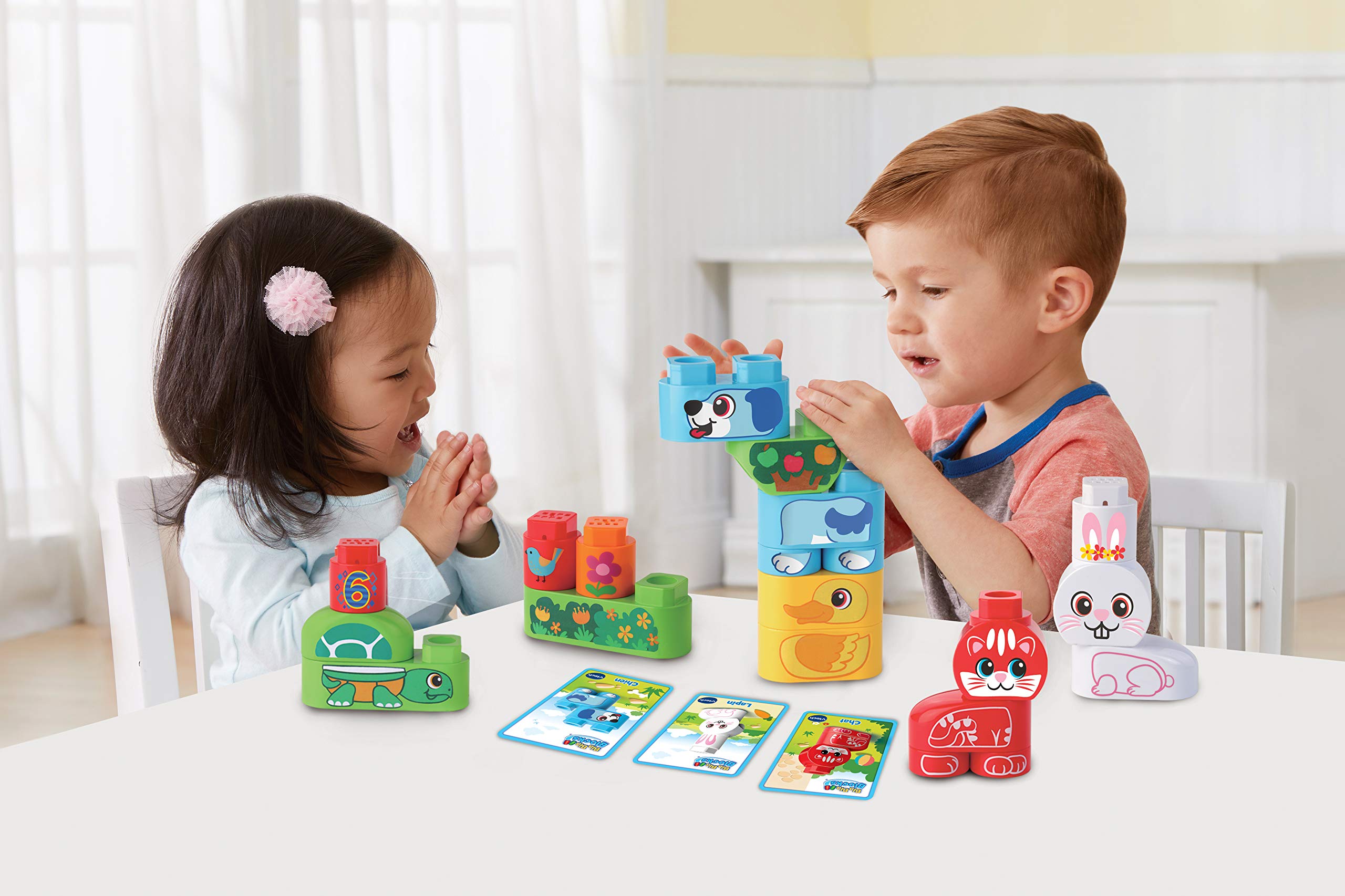 VTech Animal Friends Bla Blocks - First Age Building Toy for Toddlers, 80-605605, Multicolor - STEM Learning & Early Development Construction Playset for Kids