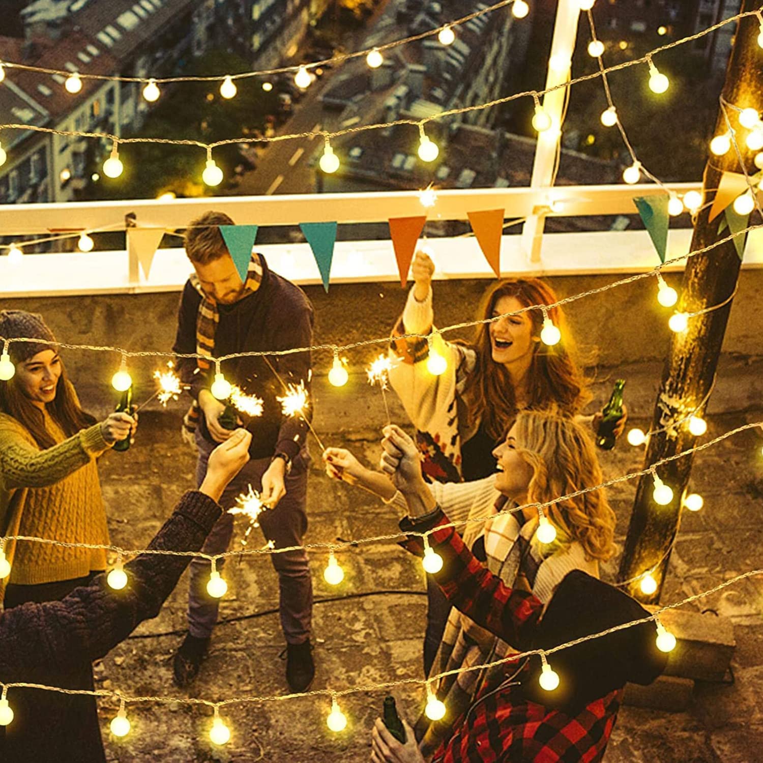 65.6FT 200 LED Globe String Lights with Remote - 8 Lighting Modes Battery Operated Warm White Fairy Lights for Indoor & Outdoor Decor - Perfect for Patio, Bedroom, Garden, Party, Wedding, Classroom & Holiday Decorations