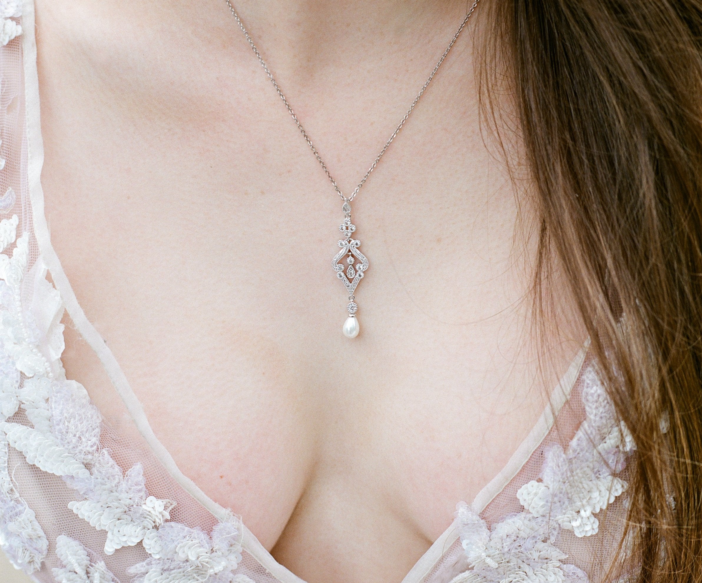 AURELIE Sterling Silver Earrings and Necklace Set for Women - Elegant Jewelry Gift for Birthday, Anniversary & Special Occasions