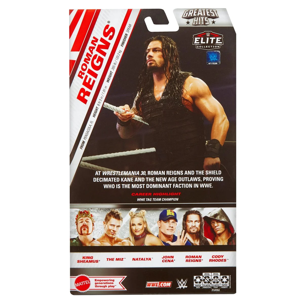 Roman Reigns WWE Elite Collection Greatest Hits 2025 Action Figure - Authentic WWE Collectible for Fans & Display - Perfect for Wrestling Memorabilia Collections & Gift Giving