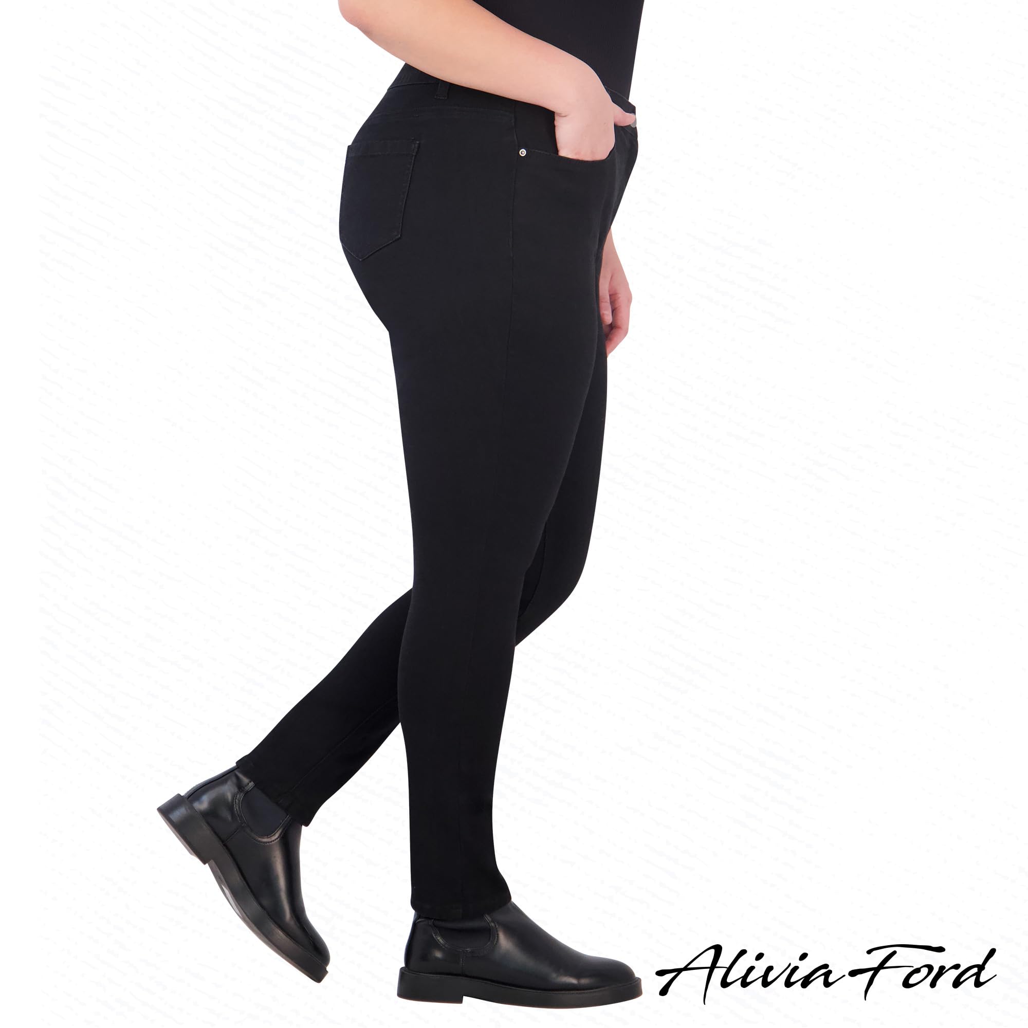 Plus Size High Waisted Skinny Jeans for Women - Stretch Denim Pants 29