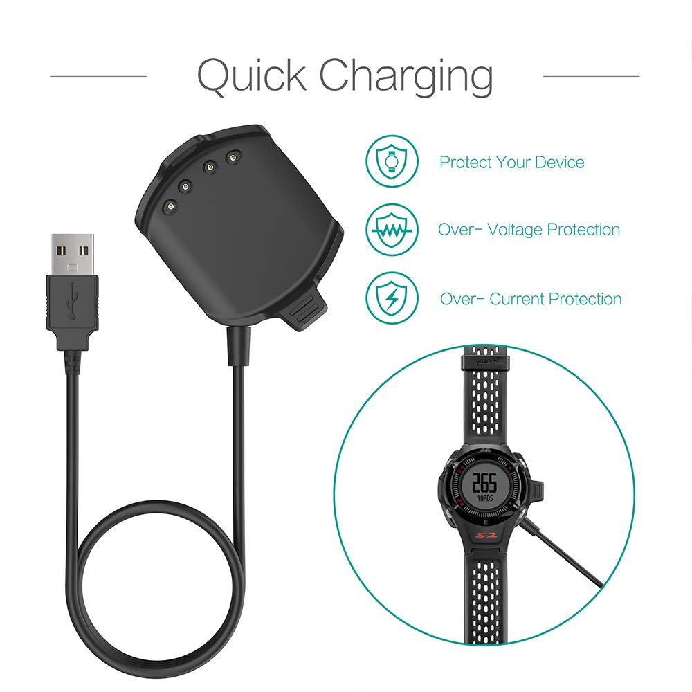 TUSITA Replacement Charger for Garmin Approach S2 & S4 Golf GPS Watch - Perfect for Golf Course Charging & Travel Accessories