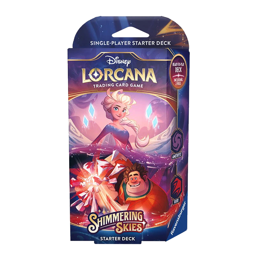 Disney Lorcana Shimmering Skies Starter Deck - Collectible Trading Card Game for Beginners | Perfect for Family Game Nights & Disney Fans