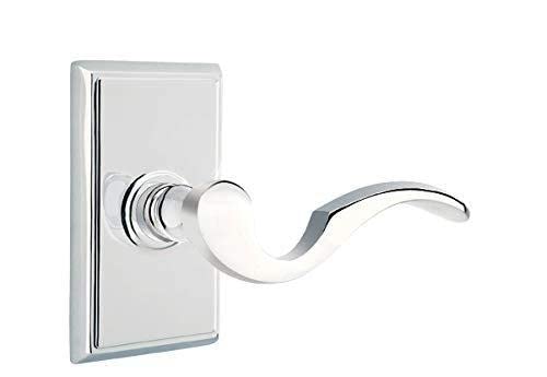 Emtek Passage Set with Rectangular Rosette & Cortina Lever - Right Hand, French Antique Finish for Interior Doors - Perfect for Bedrooms, Bathrooms, and Closets