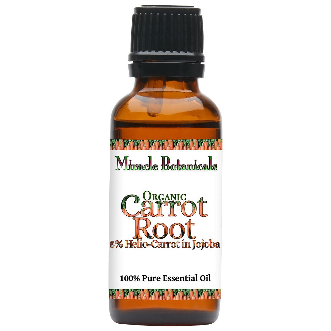 Organic CO2 Extracted Carrot Root Essential Oil (Daucus Carota) in Jojoba Carrier Oil | Pure Helio Carrot Oil for Skin Care, Aromatherapy & Massage | Natural Anti-Aging & Glow Boosting Solution