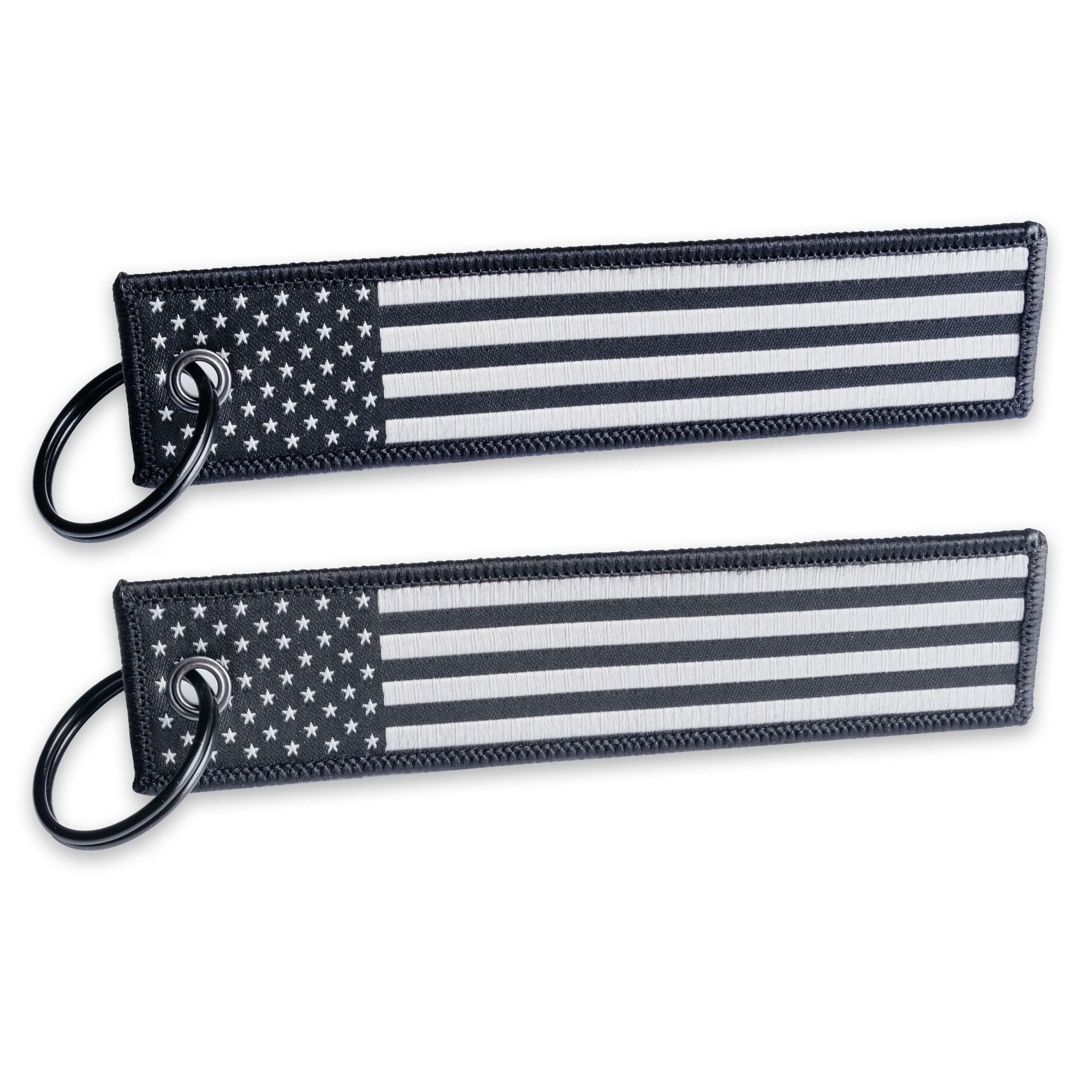 American Flag Jet Tag Keychain Set - 2 Pack for Travel & Gifts