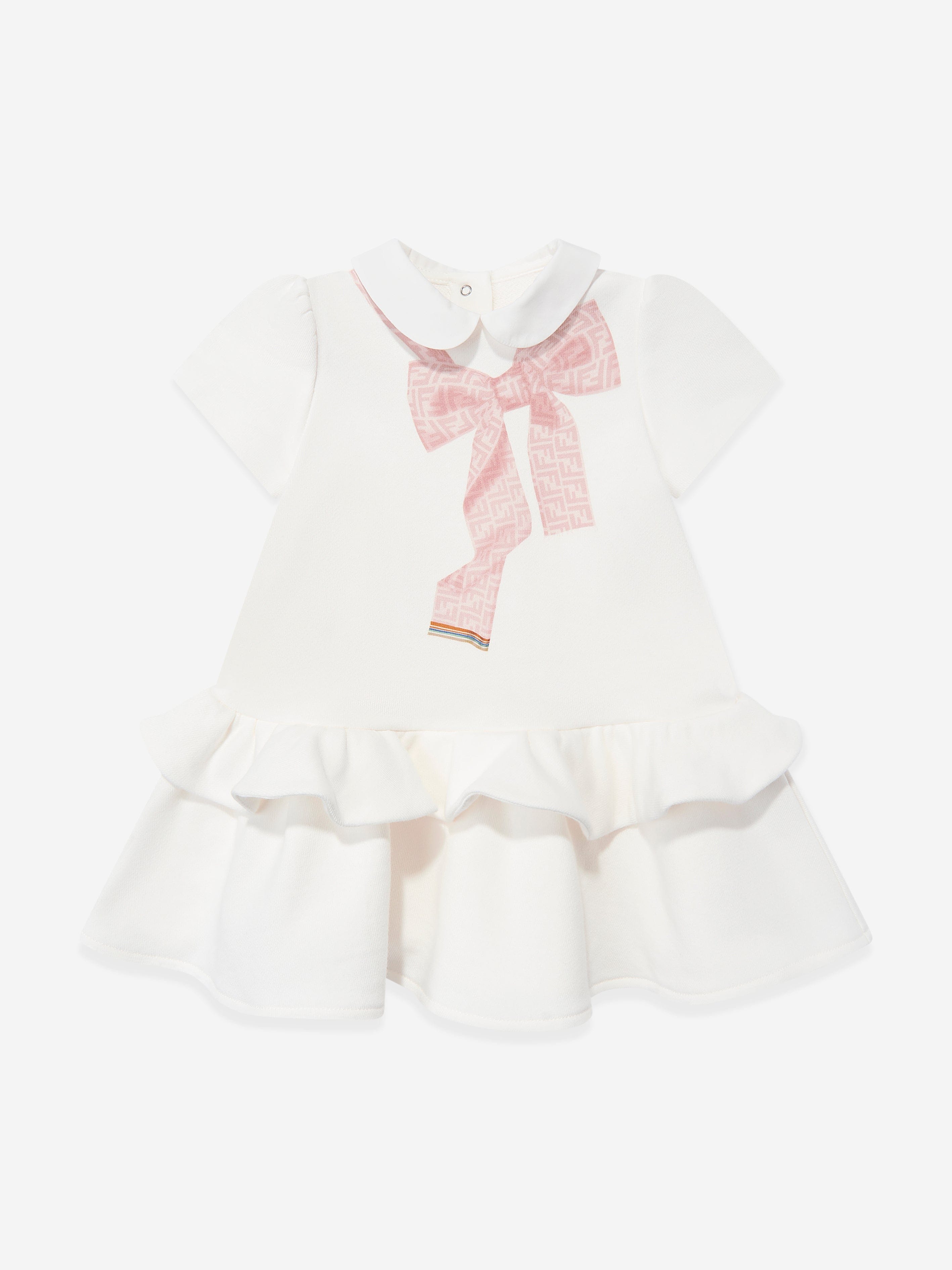 Adorable Baby Girls Bow Dress in White - Perfect for Birthday Parties, Photo Shoots & Special Occasions
