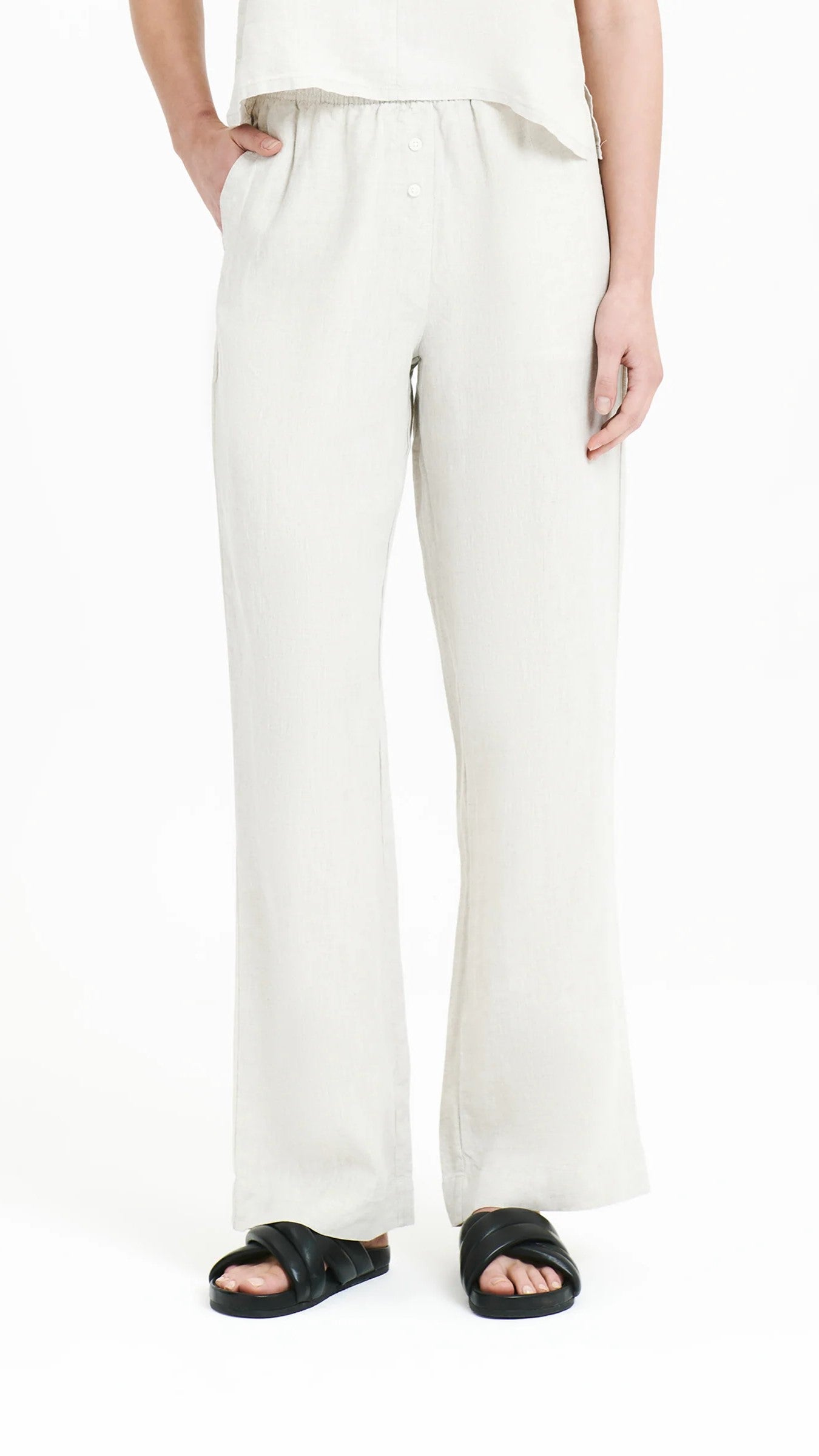 Soft & Breathable Linen Lounge Pants for Women - Natural Comfort for Home, Yoga & Relaxation | Eco-Friendly Casual Wear
