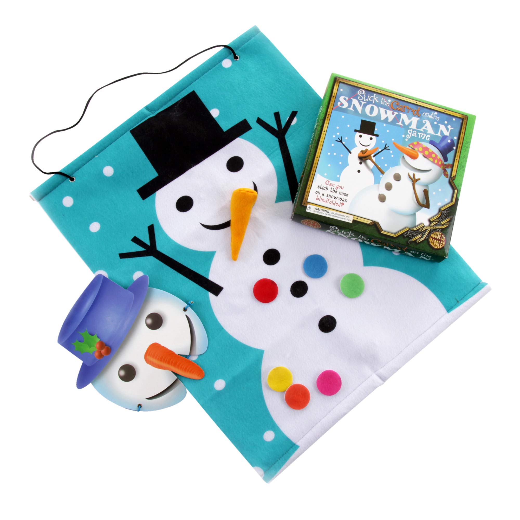 House of Marbles Holiday Game - Stick The Carrot On The Snowman Fun Family Christmas Party Activity for Kids & Adults