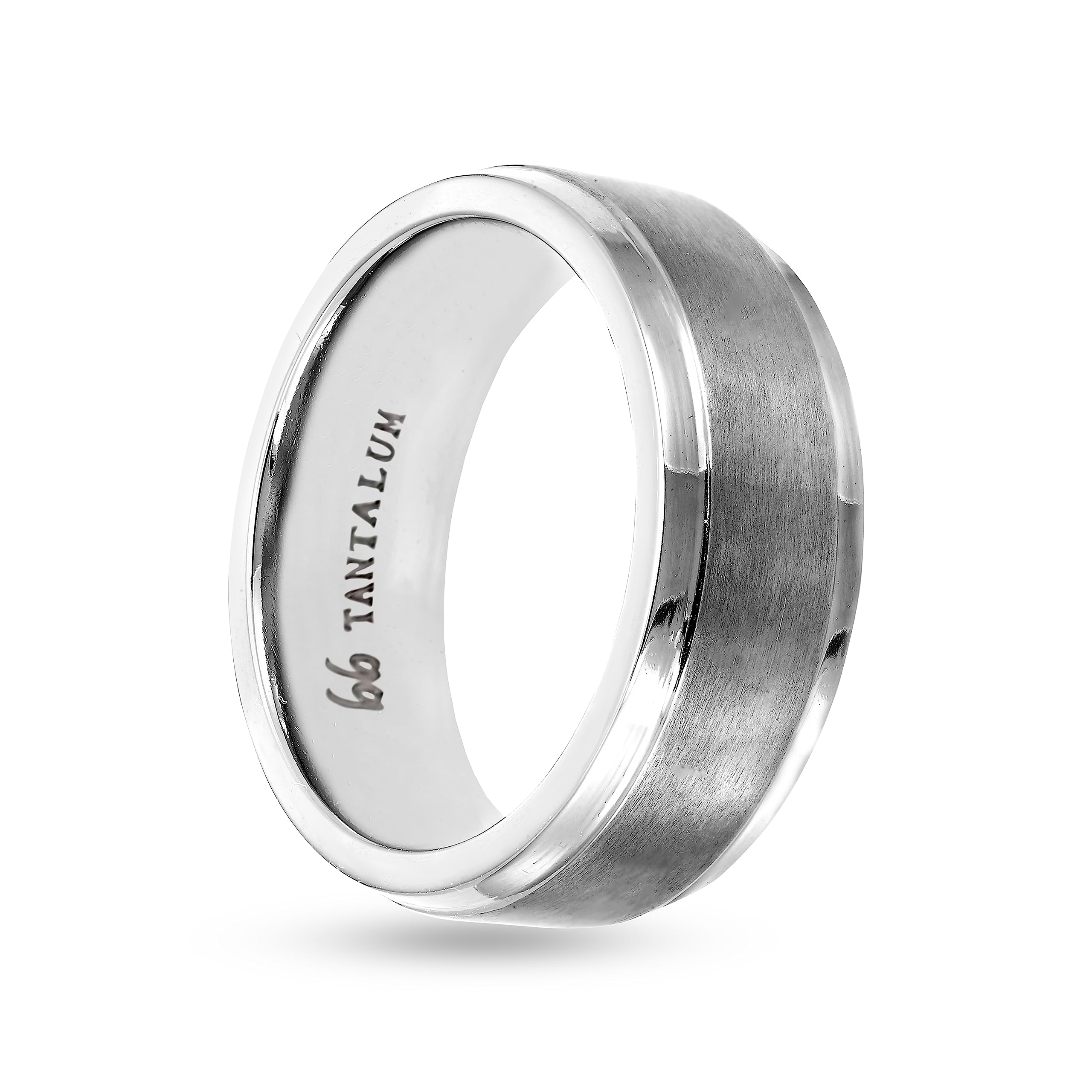Boston Bay Diamonds Tantalum Comfort Fit Men's Wedding Band & Fashion Ring - 7mm & 8mm Width Options - Hypoallergenic Durable Metal - Perfect for Weddings, Anniversaries & Everyday Wear