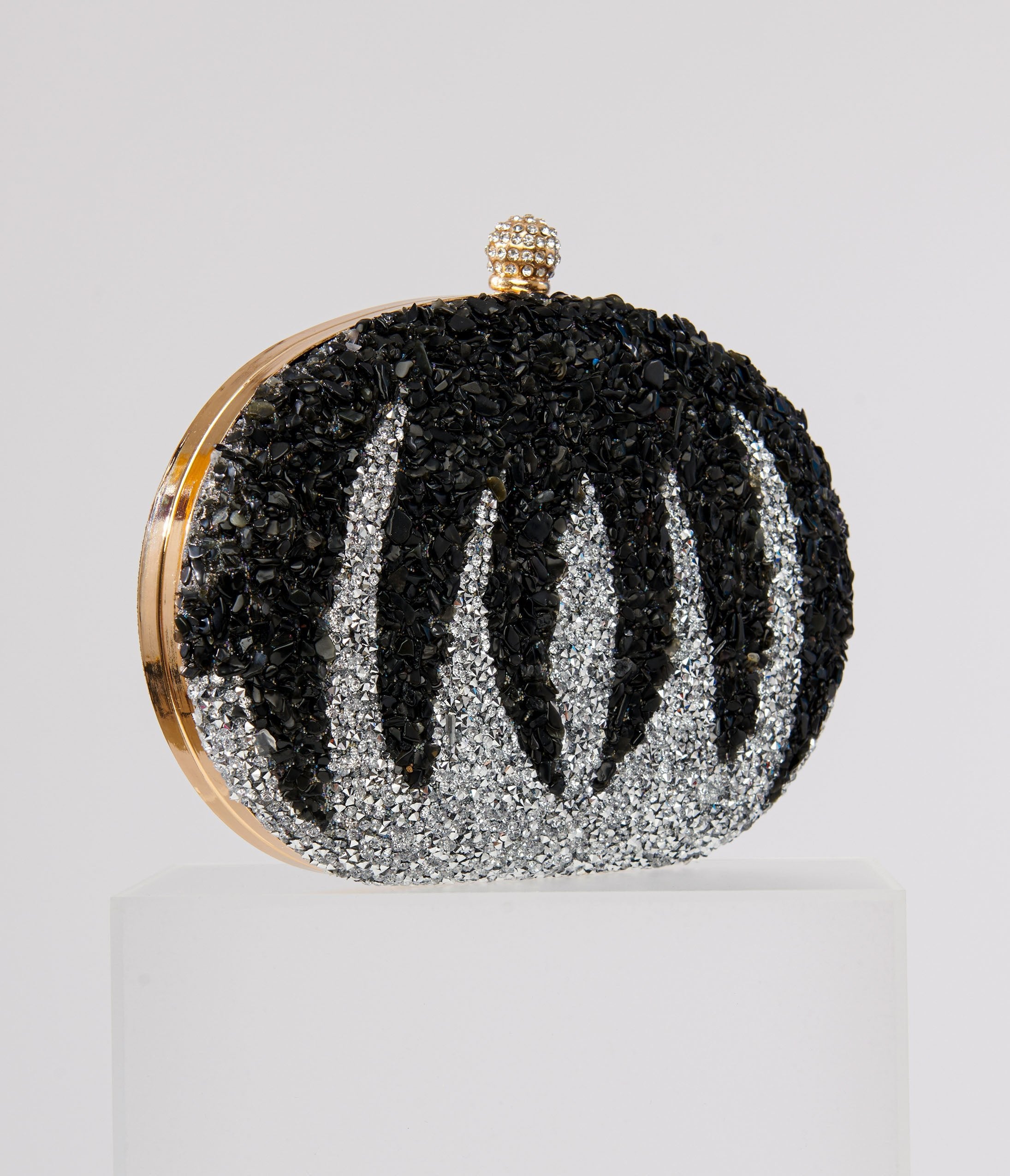 Vintage 1920s Black Beaded Rhinestone Clutch Purse - Art Deco Evening Bag for Halloween, Gatsby Party & Flapper Costume Accessories