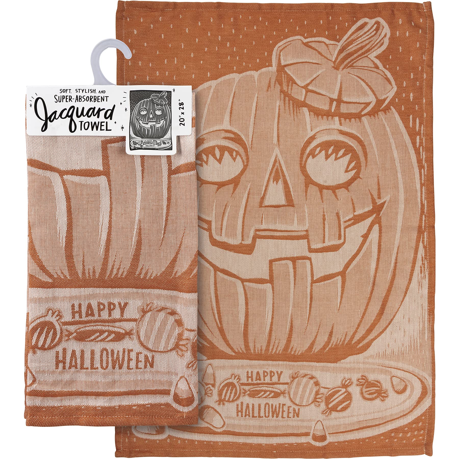 Primitives by Kathy Happy Halloween Kitchen Towel - Spooky Seasonal Decor for Home, Kitchen & Party | Halloween Themed Dish Towel for Gifts & Holiday Decorating