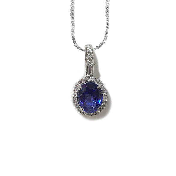 18K White Gold Tanzanite Pendant Necklace for Women - Elegant Tanzanite Gemstone Jewelry Gift for Birthday, Anniversary & Special Occasions