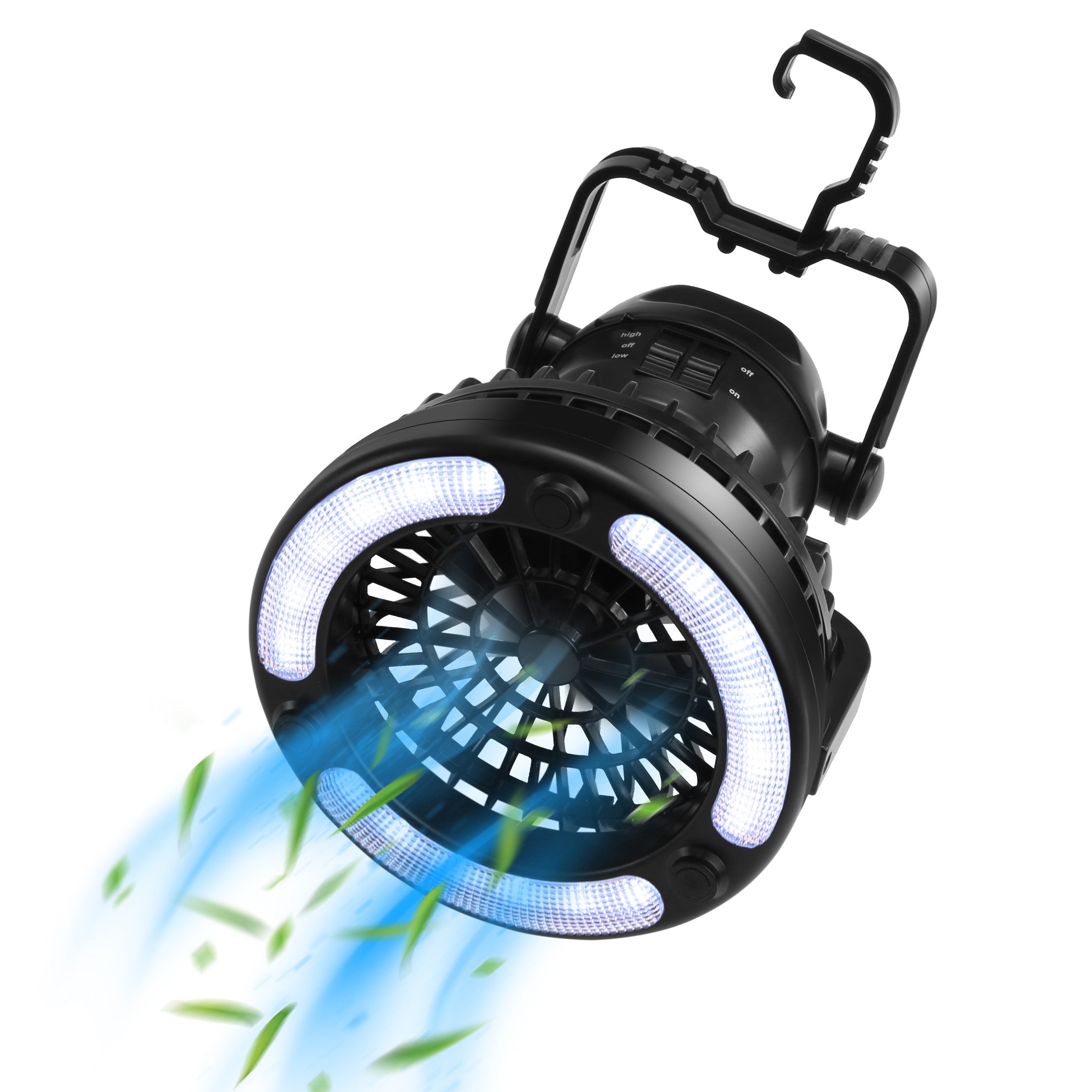 Raddy CF2 Portable Camping Fan with LED Lantern - Battery Powered Tent Light for Outdoor Adventures, Hiking, and Emergency Use