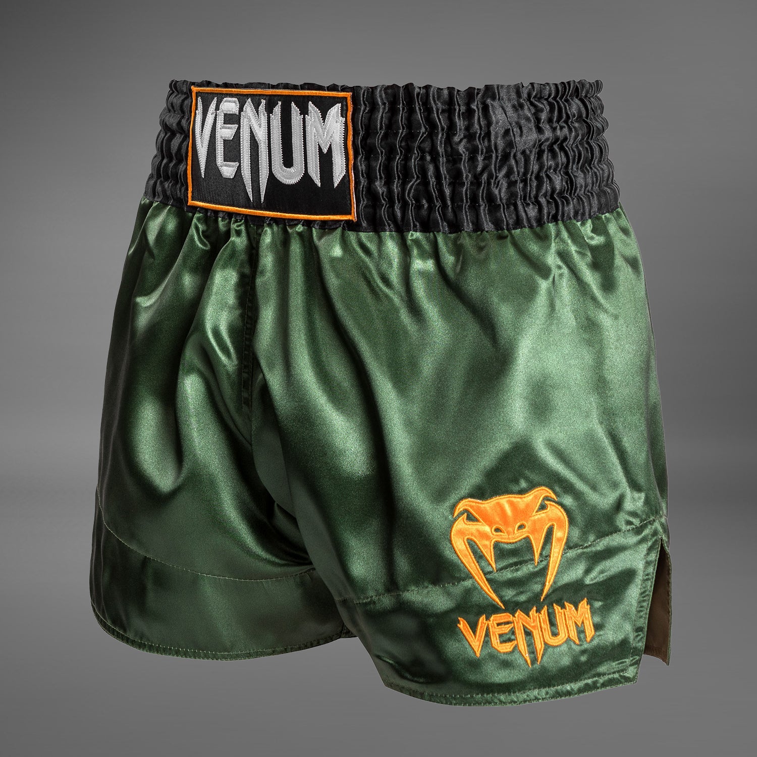 Venum Classic Muay Thai Shorts - Green/Black/Gold - Authentic MMA & Kickboxing Training Gear for Fighters & Martial Arts Enthusiasts
