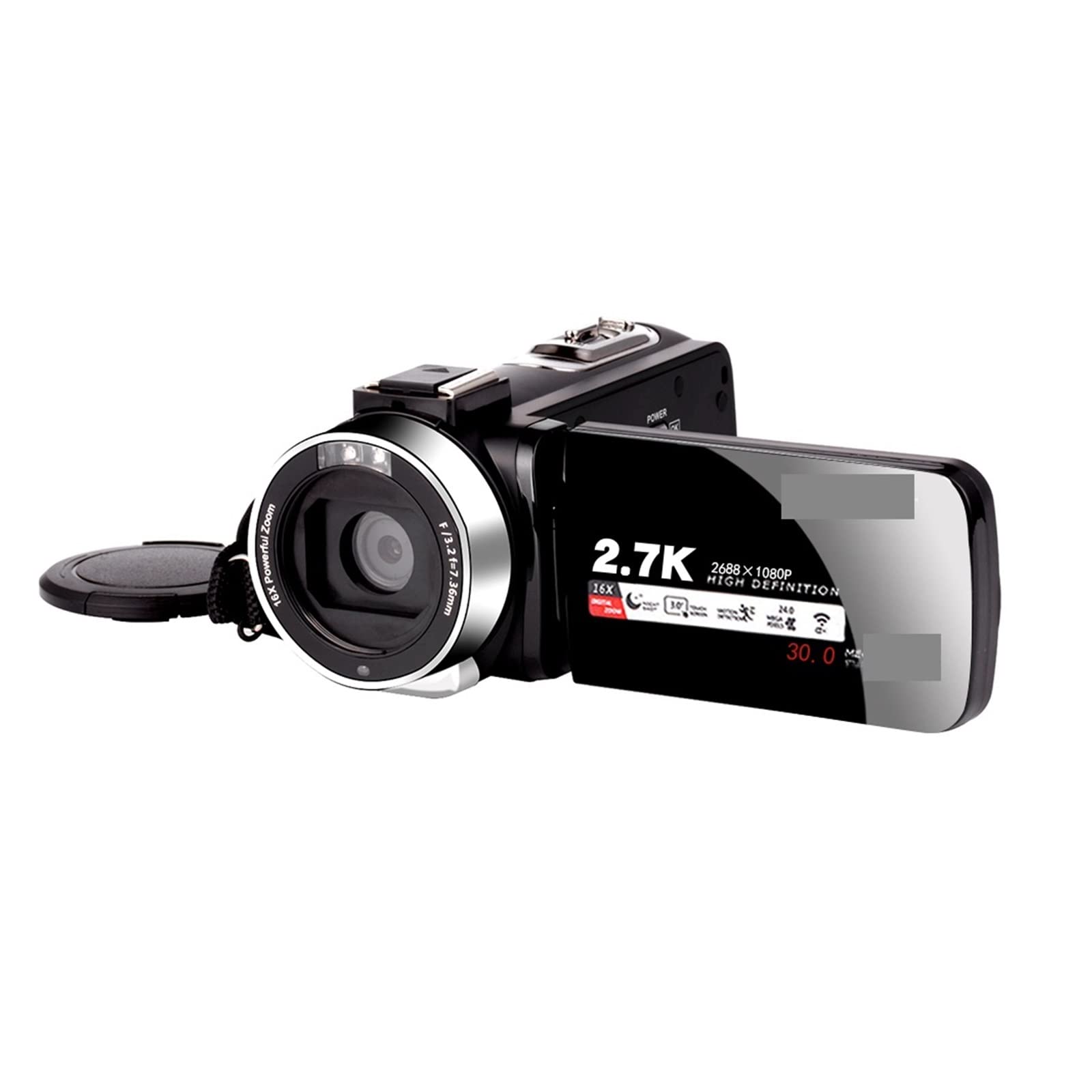 AUBEST 2.7K HD Digital Video Camera Camcorder with 16X Zoom, 3