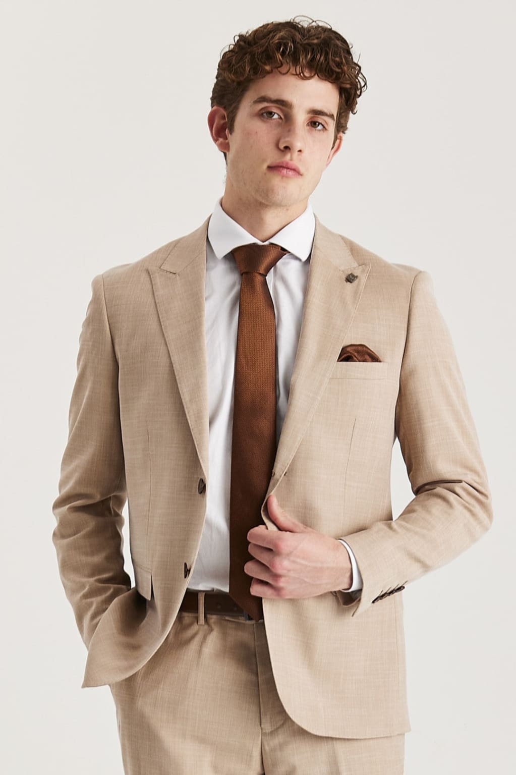 Kurt Men's Beige Blazer Jacket | Slim Fit Casual Sport Coat | Perfect for Office, Weddings & Formal Events