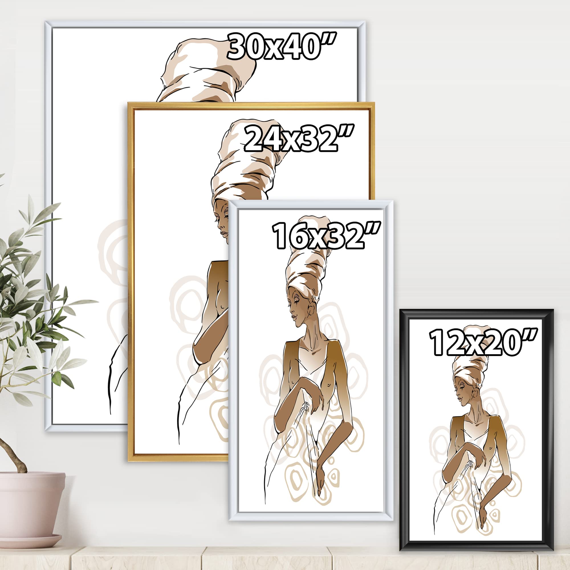 African American Woman Portrait Canvas Wall Art - Modern Framed Home Decor for Living Room, Bedroom & Office | Black Art Prints for Wall Decor
