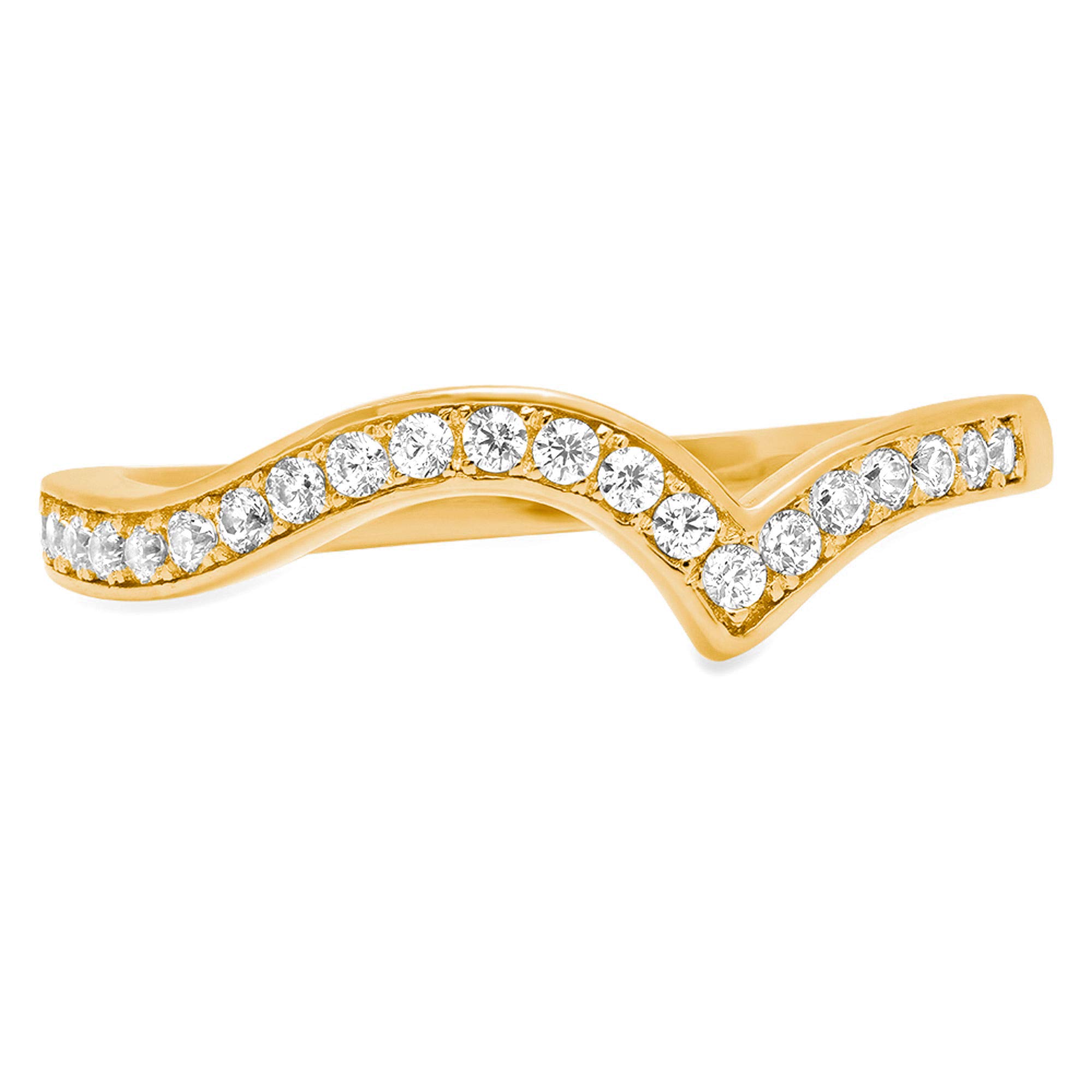 0.21 Carat Natural Diamond Ring - VS1-VS2 Clarity, G-H Color, 14K Solid Yellow Gold - Brilliant Round Cut Conflict-Free Engagement Wedding Band - Stackable Designer Art Deco Dainty Promise Ring for Women - Perfect for Anniversary, Proposal, Valentine's Day & Everyday Wear