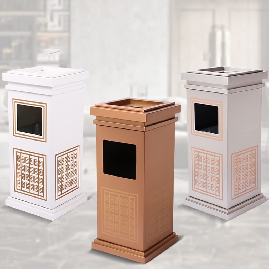 Stainless Steel Trash Can with Ashtray - Hotel & Outdoor Use