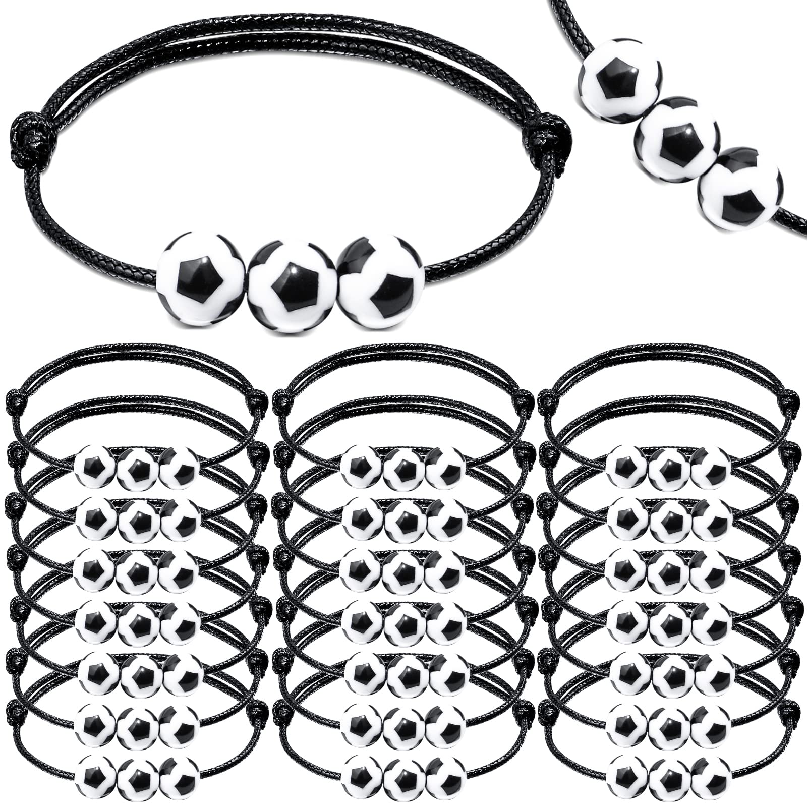 30PCS Sport Theme Charm Bracelets - Soccer Baseball Basketball Softball Beads Adjustable Bracelet for Women Teens Girls - Perfect for Sports Parties, Team Gifts & Inspirational Jewelry