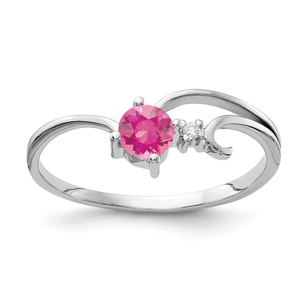 14K White Gold Pink Tourmaline Diamond Engagement Ring - October Birthstone Jewelry for Women, Perfect for Proposals, Anniversaries & Special Occasions