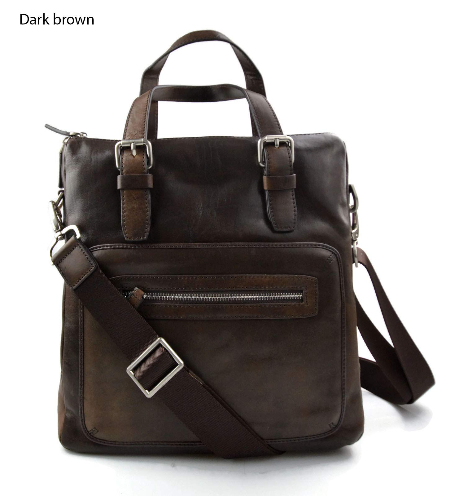 Italian Leather Messenger Bag for Men & Women - Professional Crossbody Laptop Briefcase for iPad, Notebook - Perfect for Office, Travel & Business Use