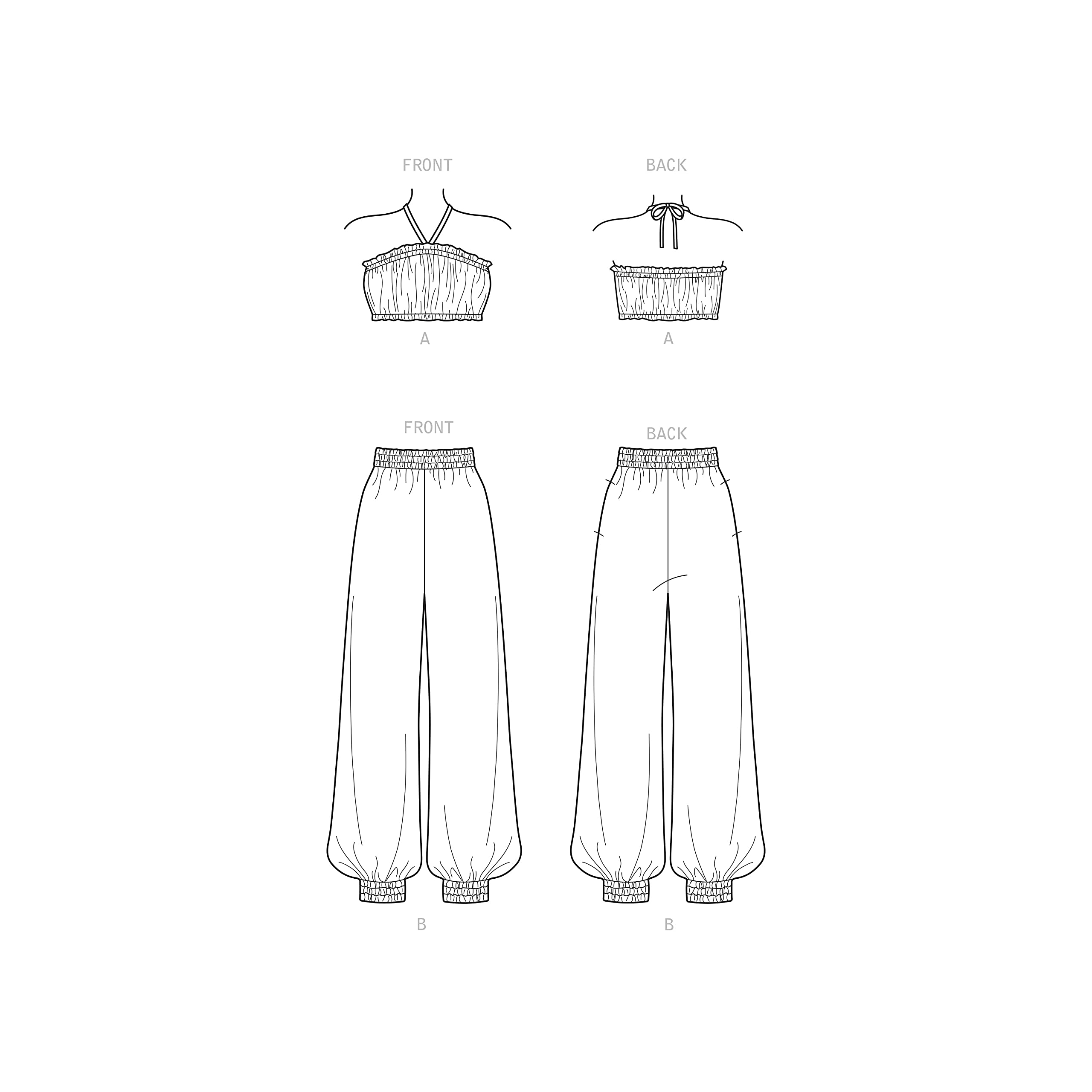 Simplicity Misses' Bra Top and Wide Leg Pants Sewing Pattern (Code 9268) - Sizes 16-24 - White - DIY Fashion for Women, Plus Size Outfit Creation, Home Sewing Projects