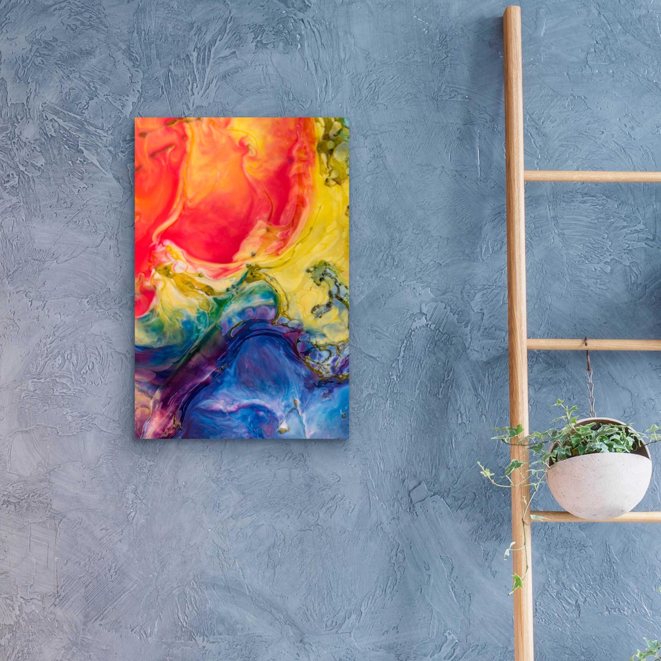 Epic Art 'Ice Cream Flow' Acrylic Glass Wall Painting - 16x24 Inches Modern Home Decor for Living Room, Bedroom & Office