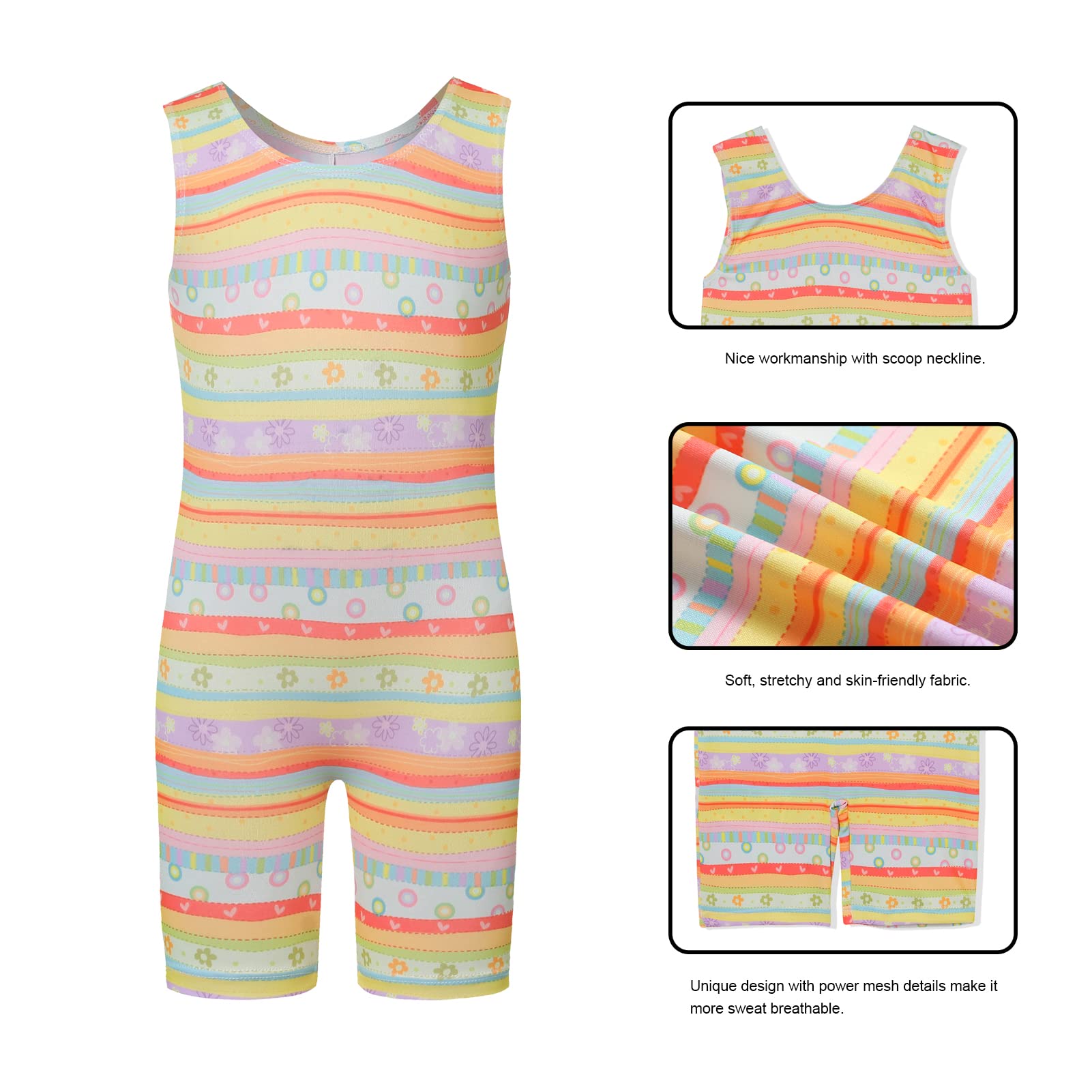 Phineein Girls Gymnastics Leotards - Toddler Dance Biketards, Athletic Dance Wear for Ballet, Cheerleading & Performance - Soft Stretchy Comfort for Training & Recitals