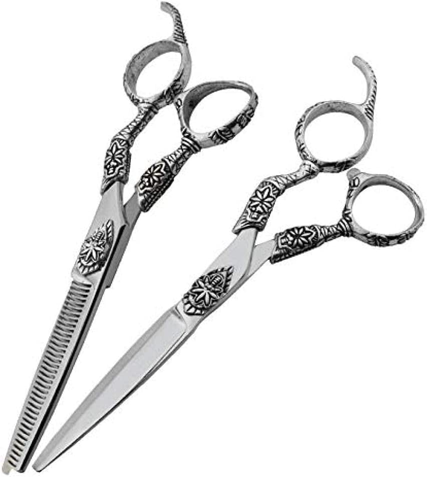 Professional 6 Inch Barber Scissors Set - Hairdressing & Styling Shears with Flat & Texturizing Blades for Precision Hair Cutting | Salon & Home Use