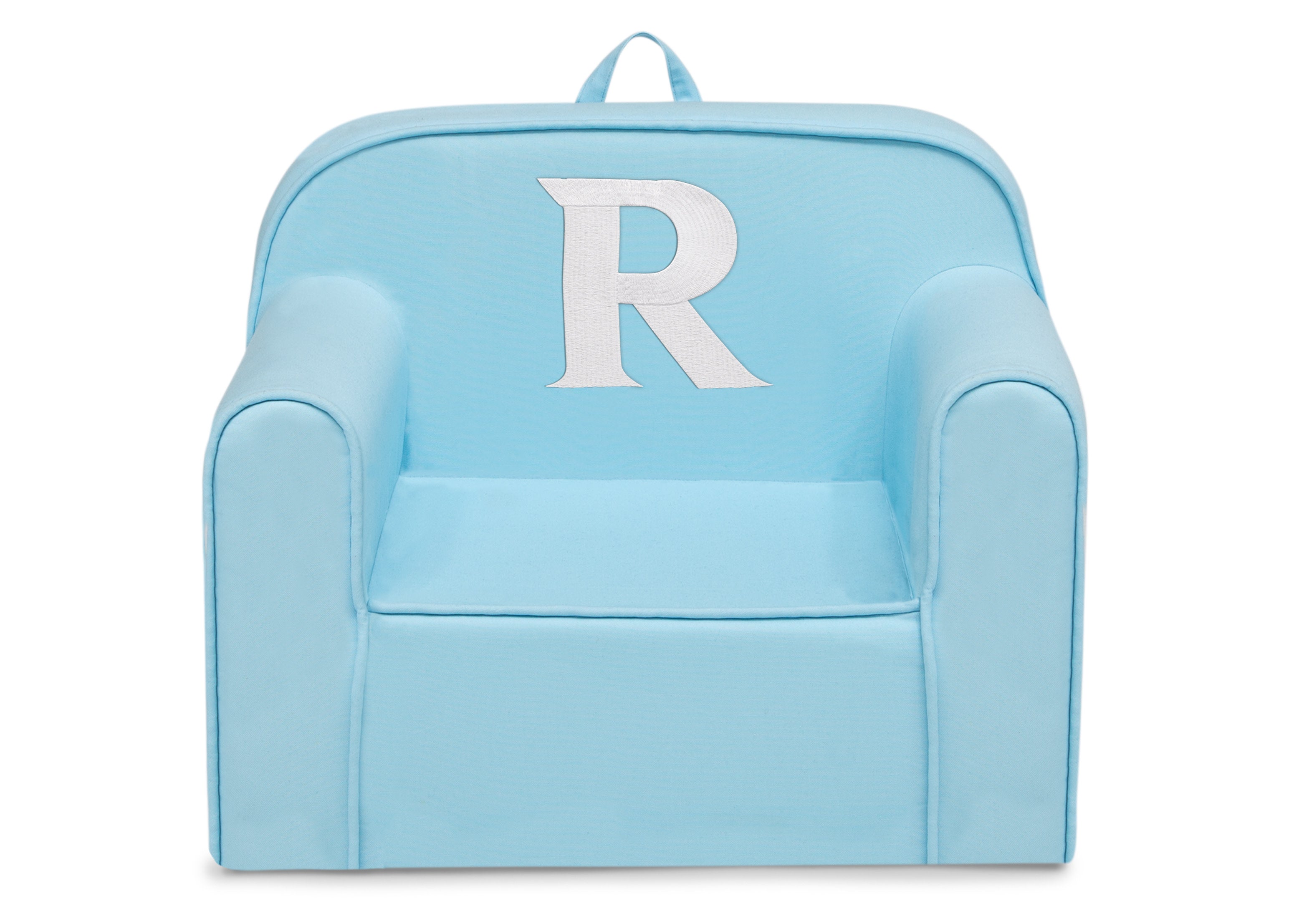 Personalized Monogram Light Blue Cozee Chair - Custom Plush Recliner for Living Room, Nursery & Office - Cozy Reading & Relaxation Seat