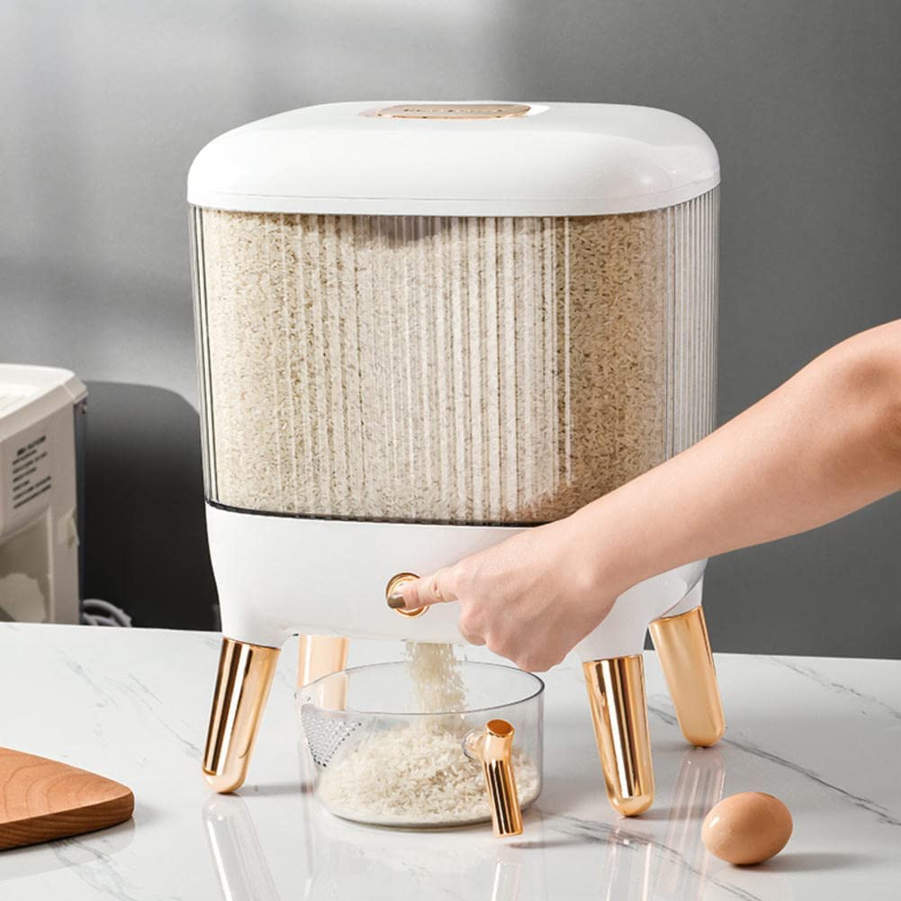 Airtight Food Grain Storage Container - Rice Dispenser & Kitchen Organizer for Flour, Cereal, Pasta - Perfect for Pantry, Bulk Food Storage & Meal Prep Organization