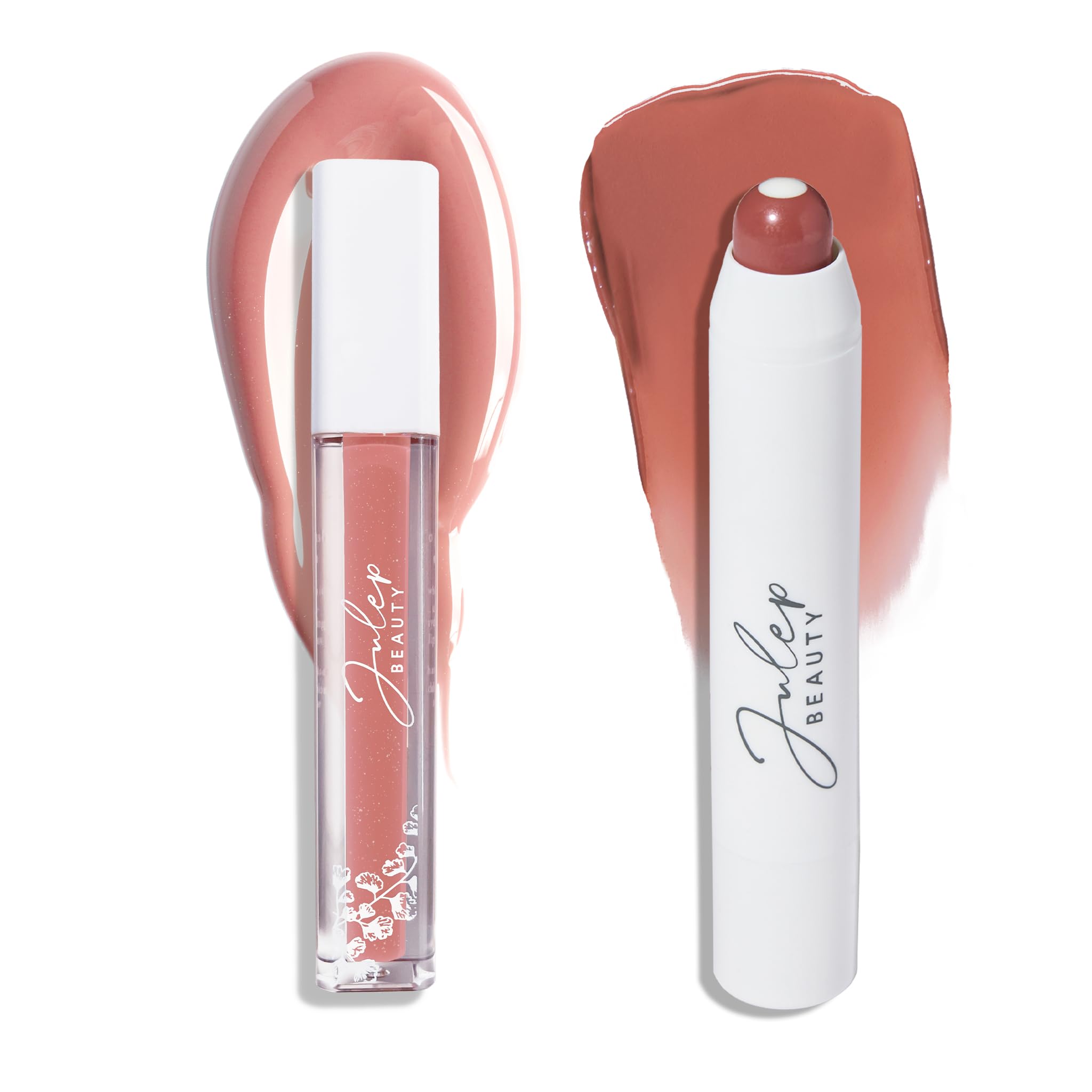 Julep Luscious Lips Duo: Tinted Lip Balm in Cinnamon Raisin & Plumping Lip Gloss in All The Feels - Hydrating, Glossy, Vegan Lip Colors with Vitamin E - Perfect Lip Care Set for Everyday Wear & Special Occasions