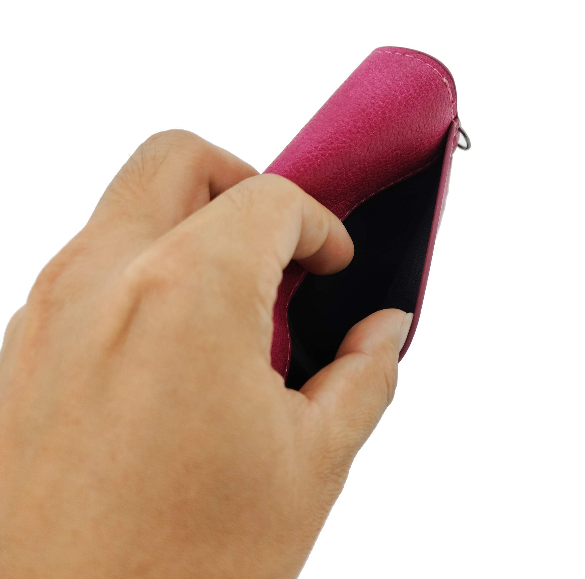 Stylish Synthetic Suede Leather Crossbody Phone Purse for Women - Adjustable Shoulder Strap, Rose Red (15355-ROSE RED-2D) - Perfect for Daily Use, Shopping & Travel