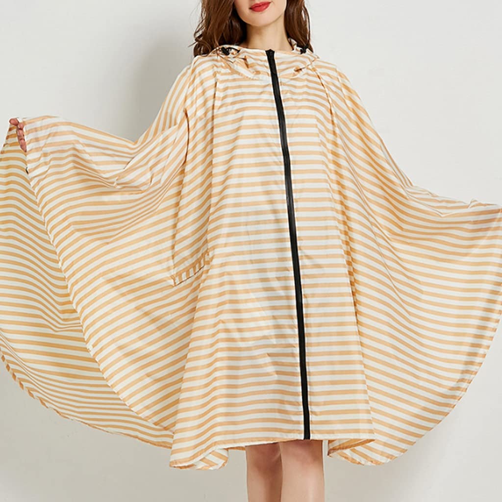 Waterproof Striped Rain Poncho for Men & Women - Lightweight Windbreaker Trench Coat for Cycling, Hiking, Outdoor Activities (One Size, Multiple Colors) - Perfect for Camping, Travel and Rainy Day Commutes