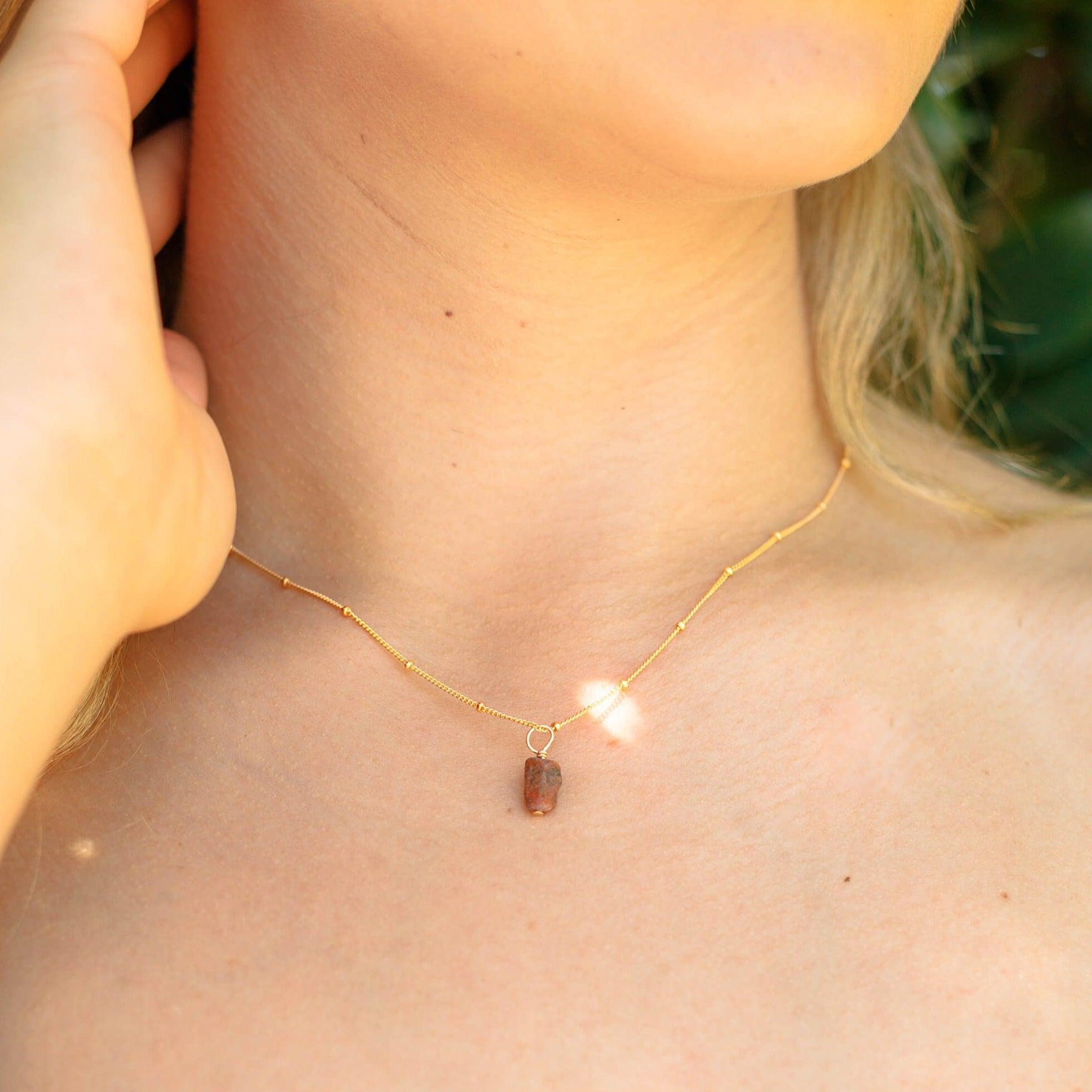 Natural Raw Earth Red Ruby Pendant Necklace for Women - Elegant Handmade Jewelry Gift for Birthday, Anniversary & Special Occasions