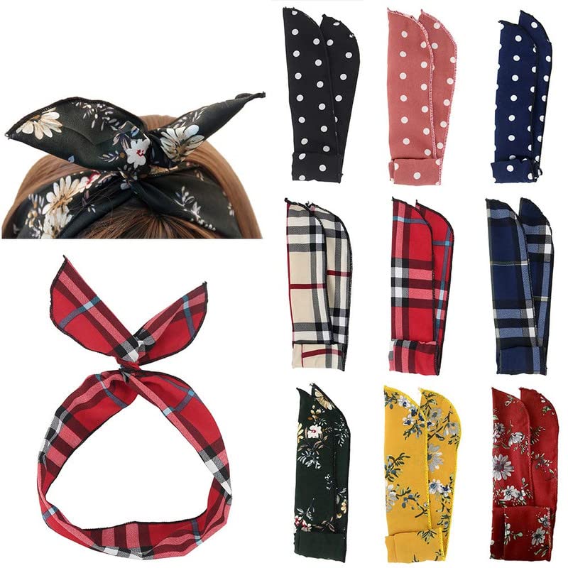 CHIROGRAPHY 6-Pack Twist Bow Wire Headbands for Women & Girls - Retro Bowknot, Polka Dot & Lattice Design Hair Accessories | Perfect for Parties, Weddings & Everyday Styling