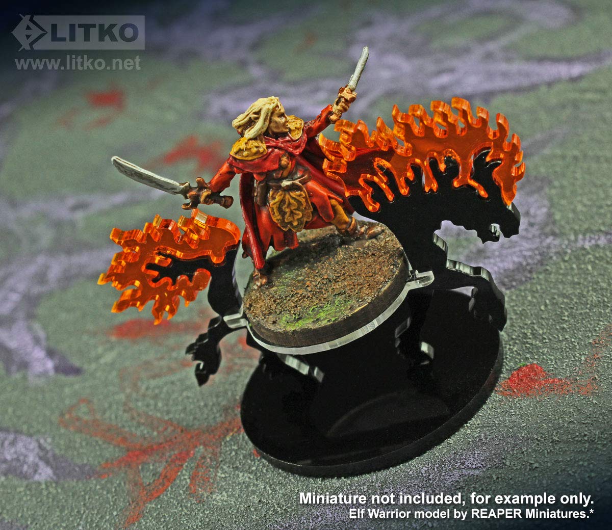LITKO Nightmare Steed Character Mount - 50mm Circular Base for Dungeons & Dragons & Pathfinder RPG Miniatures | Hell Horse Demon Miniature for Tabletop Role-Playing Games | Perfect for Dark Fantasy Campaigns & Battle Scenes