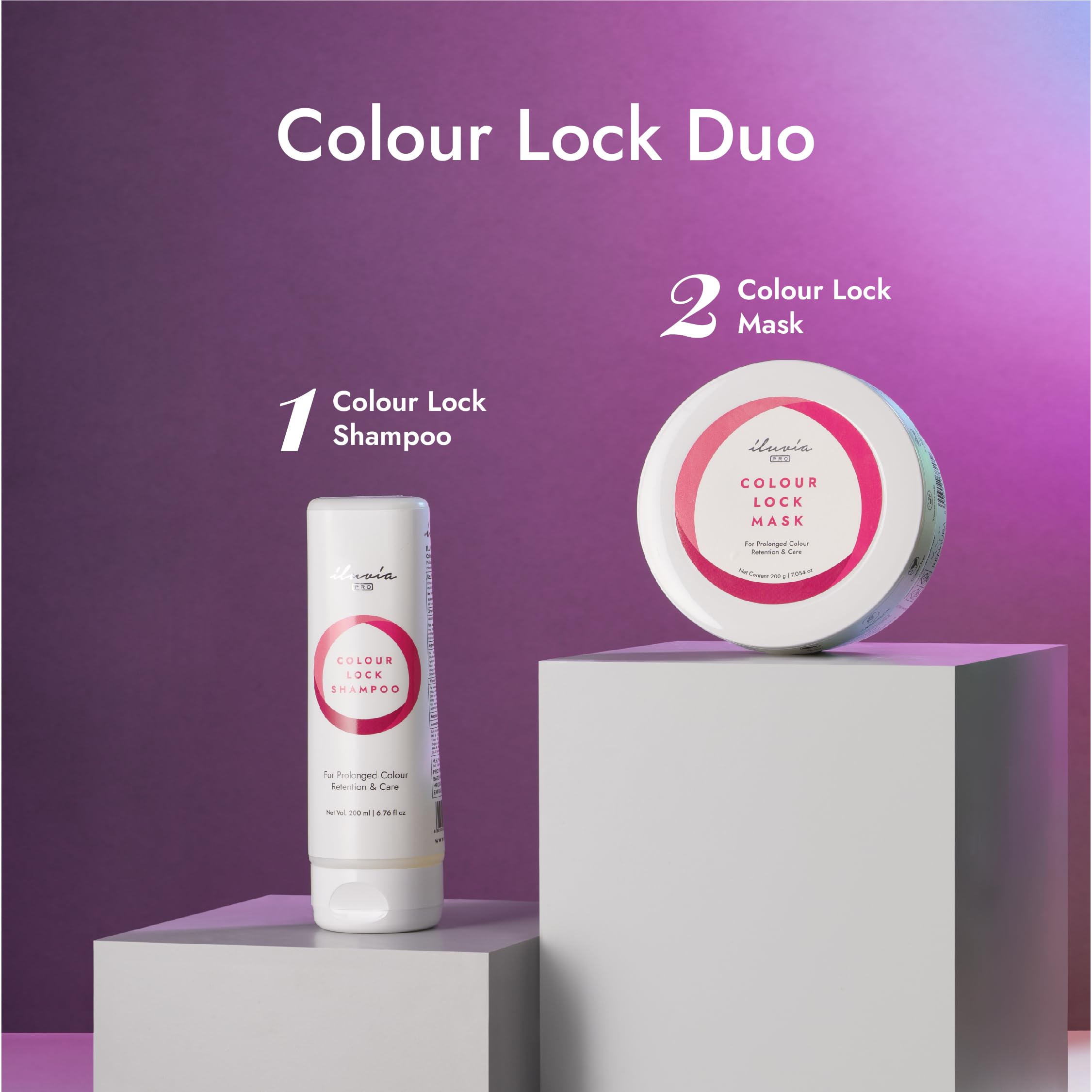 iLuvia Colour Lock Combo for Color Protection Boost - Sulfate, Phthalate & Paraben Free Hair Treatment (200mL) | Ideal for Color-Treated & Damaged Hair | Salon-Quality At-Home Care