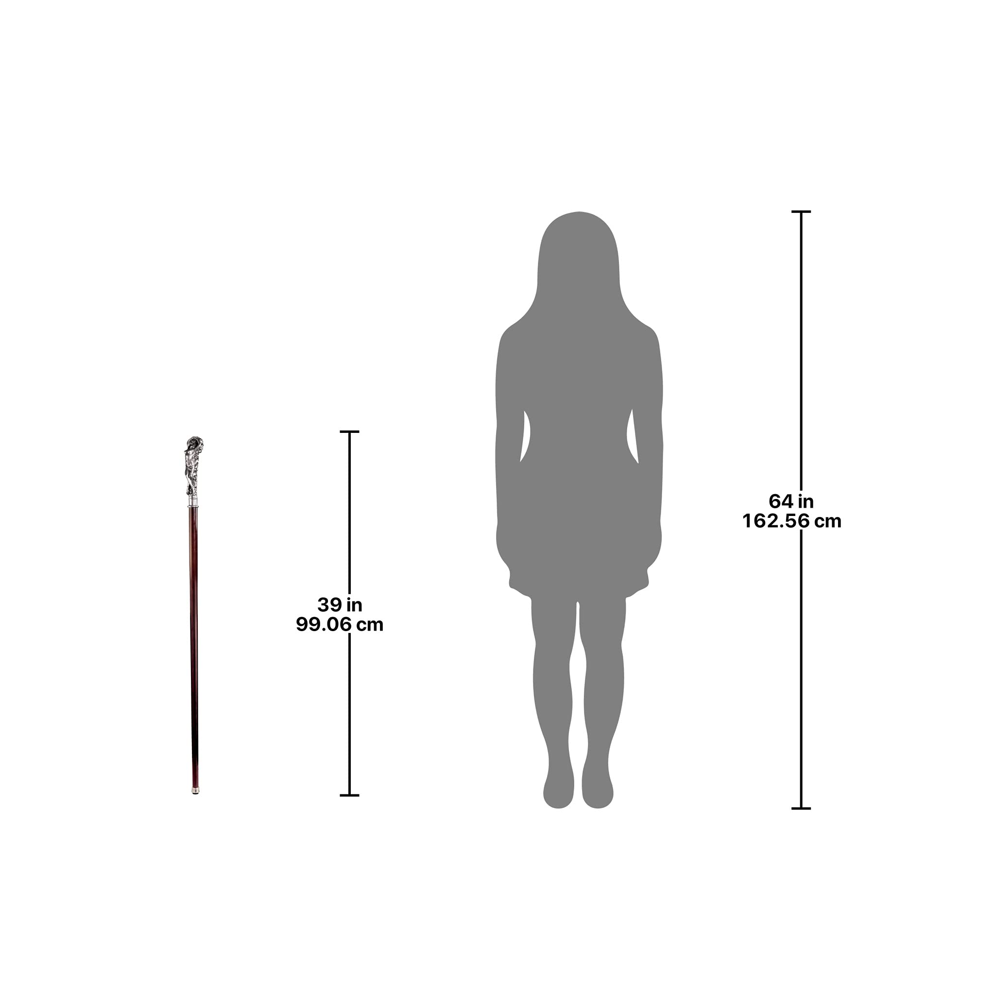 Design Toscano Pewter Walking Cane - Elegant & Durable Mobility Aid for Seniors & Hikers - Perfect for Outdoor Adventures & Everyday Support
