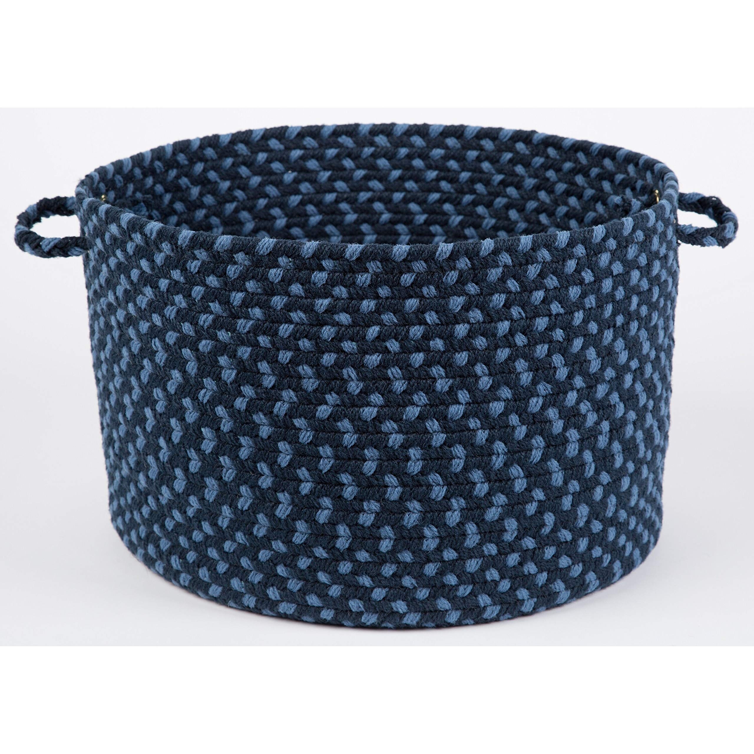 Rhody Rug Mission Hill Braided Basket - Red Brick Home Decor for Living Room, Bedroom & Entryway Storage | Handwoven Natural Fiber Organizer for Blankets, Toys & Magazines